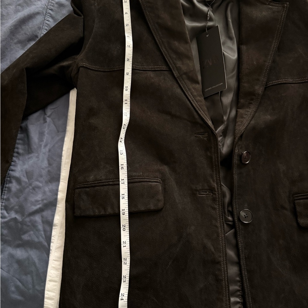 Zara Women's Dark Brown Leather Jacket - Picture 7 of 7